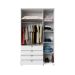 Guarda-Roupa Casal com Espelho Look 3 Portas 4 Gavetas Branco