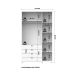 Guarda-Roupa Casal com Espelho Look 3 Portas 4 Gavetas Branco