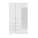 Guarda-Roupa Casal com Espelho Look 3 Portas 4 Gavetas Branco