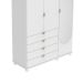 Guarda-Roupa Casal com Espelho Look 3 Portas 4 Gavetas Branco