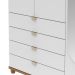 Guarda-Roupa Casal com Espelho Look 3 Portas 4 Gavetas Branco