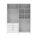 Guarda-Roupa Casal com Espelho Look 4 Portas 4 Gavetas Branco