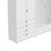 Guarda-Roupa Casal com Espelho Look 4 Portas 4 Gavetas Branco