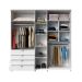 Guarda-Roupa Casal com Espelho Look 5 Portas 4 Gavetas Branco