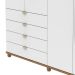 Guarda-Roupa Casal com Espelho Look 5 Portas 4 Gavetas Branco e Freijó