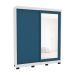 Guarda-Roupa Casal com Espelho Madrid 2 Portas 2 Gavetas Branco e Azul