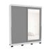 Guarda-Roupa Casal com Espelho Madrid 2 Portas 2 Gavetas Branco e Cinza