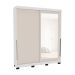Guarda-Roupa Casal com Espelho Madrid 2 Portas 2 Gavetas Branco e Creme