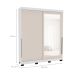 Guarda-Roupa Casal com Espelho Madrid 2 Portas 2 Gavetas Branco e Creme