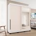 Guarda-Roupa Casal com Espelho Madrid 2 Portas 2 Gavetas Branco e Creme