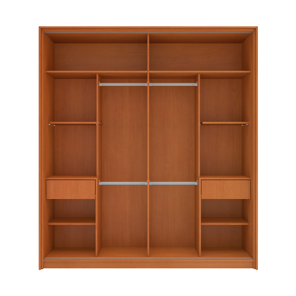 Guarda-Roupa Casal com Espelho Madrid 2 Portas 2 Gavetas Freijó e Branco