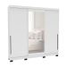 Guarda-Roupa Casal com Espelho Madrid 3 Portas 2 Gavetas Branco