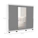 Guarda-Roupa Casal com Espelho Madrid 3 Portas 2 Gavetas Branco e Cinza