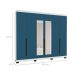 Guarda-Roupa Casal com Espelho Madrid 6 Portas 4 Gavetas Branco e Azul