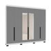 Guarda-Roupa Casal com Espelho Madrid 6 Portas 4 Gavetas Branco e Cinza