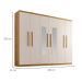 Guarda-Roupa Casal com Espelho Malibu 6 Portas 2 Gavetas Imbuia e Off White