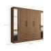 Guarda-Roupa Casal com Espelho Master 8 Portas 6 Gavetas Jatobá
