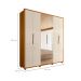 Guarda-Roupa Casal com Espelho Matisse 6 Portas 4 Gavetas Cinamomo e Off White