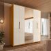 Guarda-Roupa Casal com Espelho Matisse 6 Portas 4 Gavetas Cinamomo e Off White
