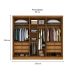 Guarda-Roupa Casal com Espelho Milão Flex 3 Portas 6 Gavetas Cinamomo e Off White