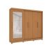 Guarda-Roupa Casal com Espelho Molina 5 Portas 4 Gavetas Canela