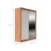 Guarda-Roupa Casal com Espelho Montclair Flex 2 Portas 4 Gavetas Canela e Off White