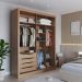 Guarda-Roupa Casal com Espelho Montclair Flex 2 Portas 4 Gavetas Canela e Off White
