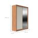 Guarda-Roupa Casal com Espelho Montclair Flex 2 Portas 4 Gavetas Canela e Off White