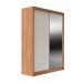 Guarda-Roupa Casal com Espelho Montclair Flex 2 Portas 4 Gavetas Canela e Off White
