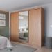 Guarda-Roupa Casal com Espelho Montclair Flex 3 Portas 6 Gavetas Canela e Off White