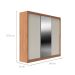Guarda-Roupa Casal com Espelho Montclair Flex 3 Portas 6 Gavetas Canela e Off White