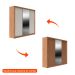 Guarda-Roupa Casal com Espelho Montclair Flex 3 Portas 6 Gavetas Canela e Off White