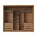 Guarda-Roupa Casal com Espelho Montclair Flex 3 Portas 8 Gavetas Canela e Off White