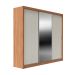 Guarda-Roupa Casal com Espelho Montclair Flex 3 Portas 8 Gavetas Canela e Off White