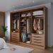 Guarda-Roupa Casal com Espelho Montclair Flex 3 Portas 8 Gavetas Canela e Off White