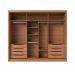 Guarda-Roupa Casal com Espelho Montclair Flex 3 Portas 8 Gavetas Canela e Off White