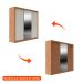 Guarda-Roupa Casal com Espelho Montclair Flex 3 Portas 8 Gavetas Canela e Off White