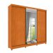 Guarda-Roupa Casal com Espelho Monte Carlo Flex com Pés 3 Portas 6 Gavetas Neve
