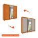 Guarda-Roupa Casal com Espelho Monte Carlo Flex com Pés 3 Portas 6 Gavetas Neve