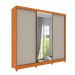Guarda-Roupa Casal com Espelho Monte Carlo Flex com Pés 3 Portas 6 Gavetas Neve