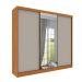 Guarda-Roupa Casal com Espelho Monte Carlo Flex sem Pés 3 Portas 6 Gavetas Neve