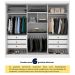 Guarda-Roupa Casal com Espelho Monte Carlo com Pés 3 Portas 6 Gavetas Neve