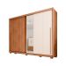 Guarda-Roupa Casal com Espelho Moviment Ripado Flex 2 Portas 6 Gavetas Freijó e Off White