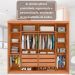 Guarda-Roupa Casal com Espelho Moviment Ripado Flex 2 Portas 6 Gavetas Freijó e Off White