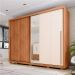 Guarda-Roupa Casal com Espelho Moviment Ripado Flex 2 Portas 6 Gavetas Freijó e Off White