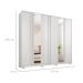 Guarda-Roupa Casal com Espelho Mozart 6 Portas 4 Gavetas Branco