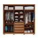 Guarda-Roupa Casal com Espelho Mozart 6 Portas 4 Gavetas Buriti e Fendi