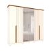 Guarda-Roupa Casal com Espelho Napoli 6 Portas 6 Gavetas Off White e Nature
