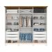 Guarda-Roupa Casal com Espelho Napoli 6 Portas 6 Gavetas Off White e Nature