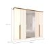 Guarda-Roupa Casal com Espelho Napoli 6 Portas 6 Gavetas Off White e Nature